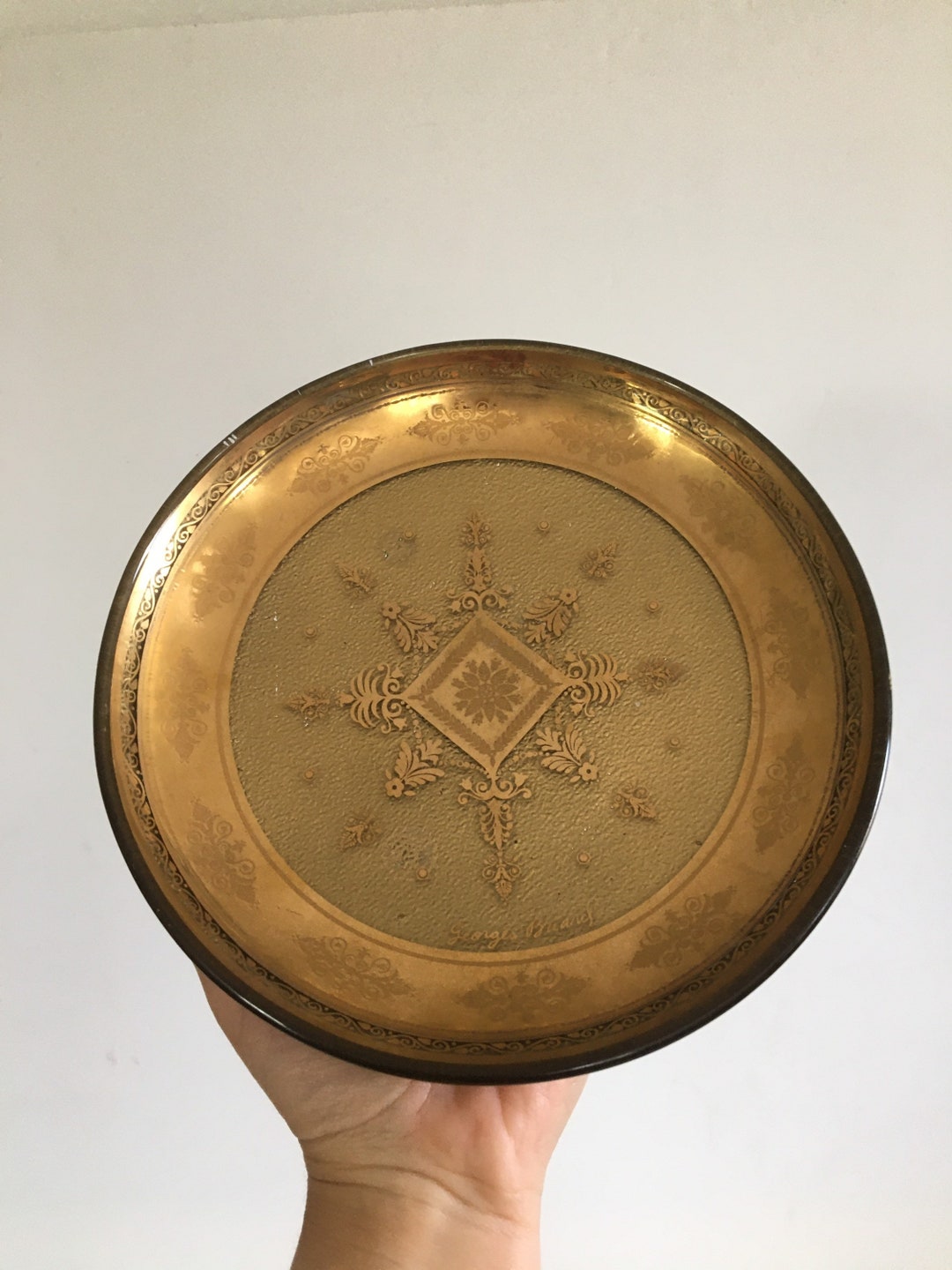 Vtg Plate Vintage Gold Plate Vintage Decorative Plate Etsy