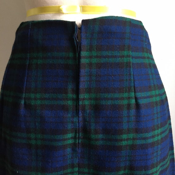 Vintage Green Plaid Skirt and Scarf Set - 1980s XS - image 10