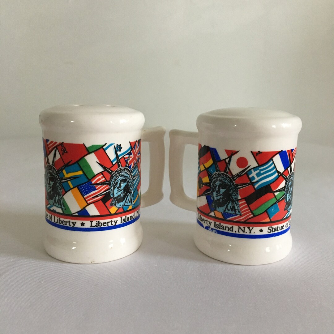 Vintage Statue of Liberty S&P Shakers NYC Souvenir, Ceramic Set Etsy