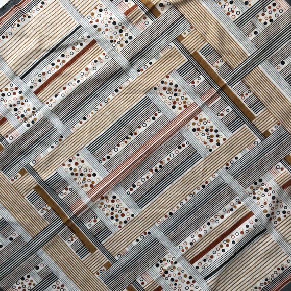 Vintage Geometric Pattern Cotton Scarf - Mod Mini… - image 4