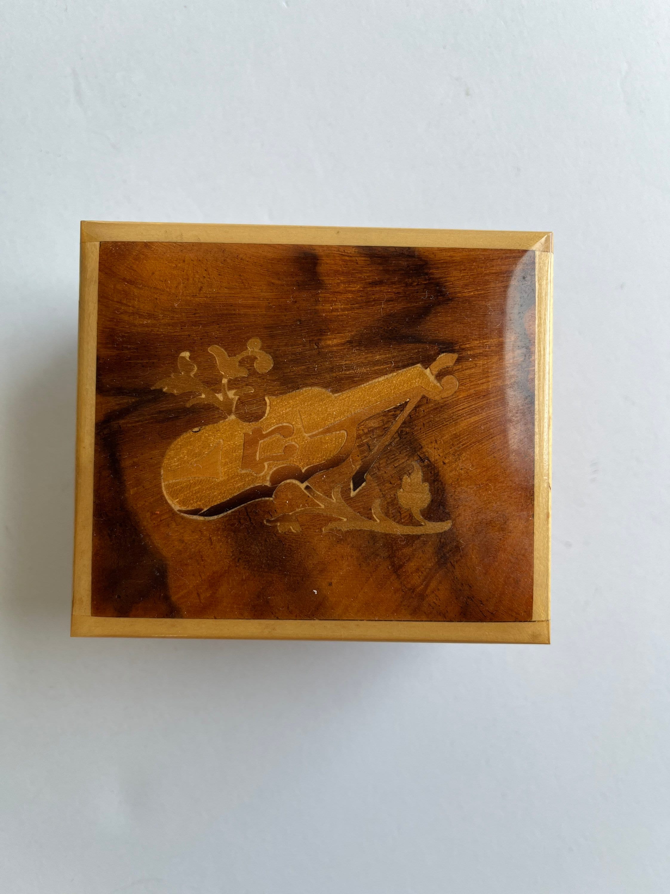 Vintage Reuge Wooden Music Box - Swiss Movement, Plays Edelweiss