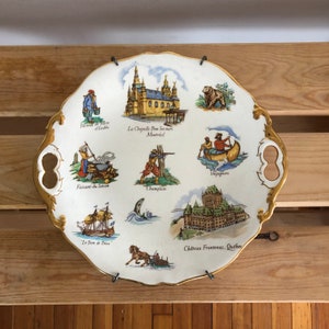 vtg plate, vintage souvenir plate, vintage canada plate, canada souvenir, le vieux canada, royal winton, old canada, decorative plate, gift