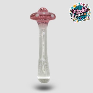 Pink Mushroom Dreamland Inspired Borosilicate Glass Deep Tissue Muscle Massage Wand