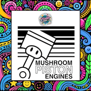 Mushroom Piston Motors Vinyl Aufkleber | Mario Kart Motor Logo Aufkleber | Gaming Auto oder Laptop Aufkleber