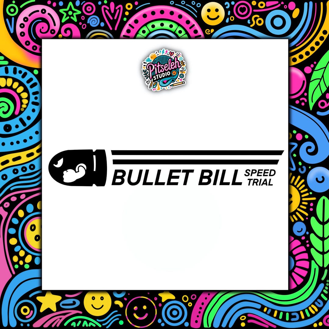 Bullet Bill Speed Trial Vinyl Sticker | Mario Kart Gamer Decal - Etsy