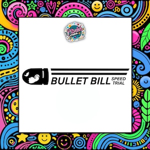 Bullet Bill Speed Trial Vinyl Aufkleber | Gamer Aufkleber für Autos, Laptops & Konsolen | Mario Kart inspiriert