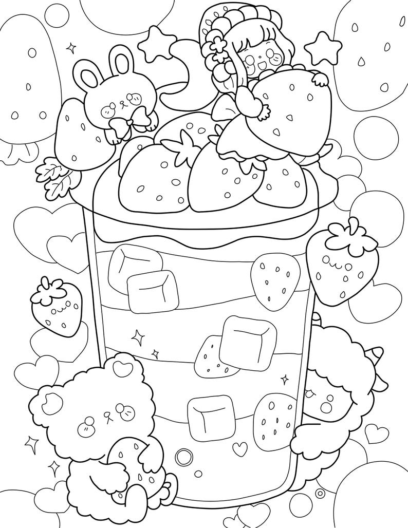 Cute Cats Coloring Pages, Mini Figures (digital Downlo…
