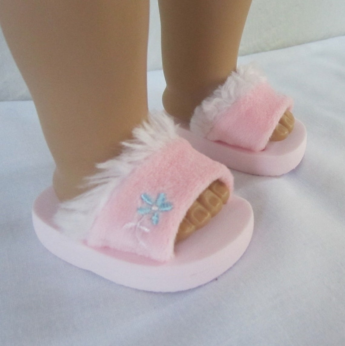 Doll slippers for American Girl doll Pink Fuzzy slippers Etsy