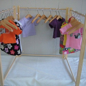 Doll Clothes Rack for American Girl and 18 Inch doll clothes, Handmade Wood Clothing Rack, Craft Show Display Rack, LAST ONE