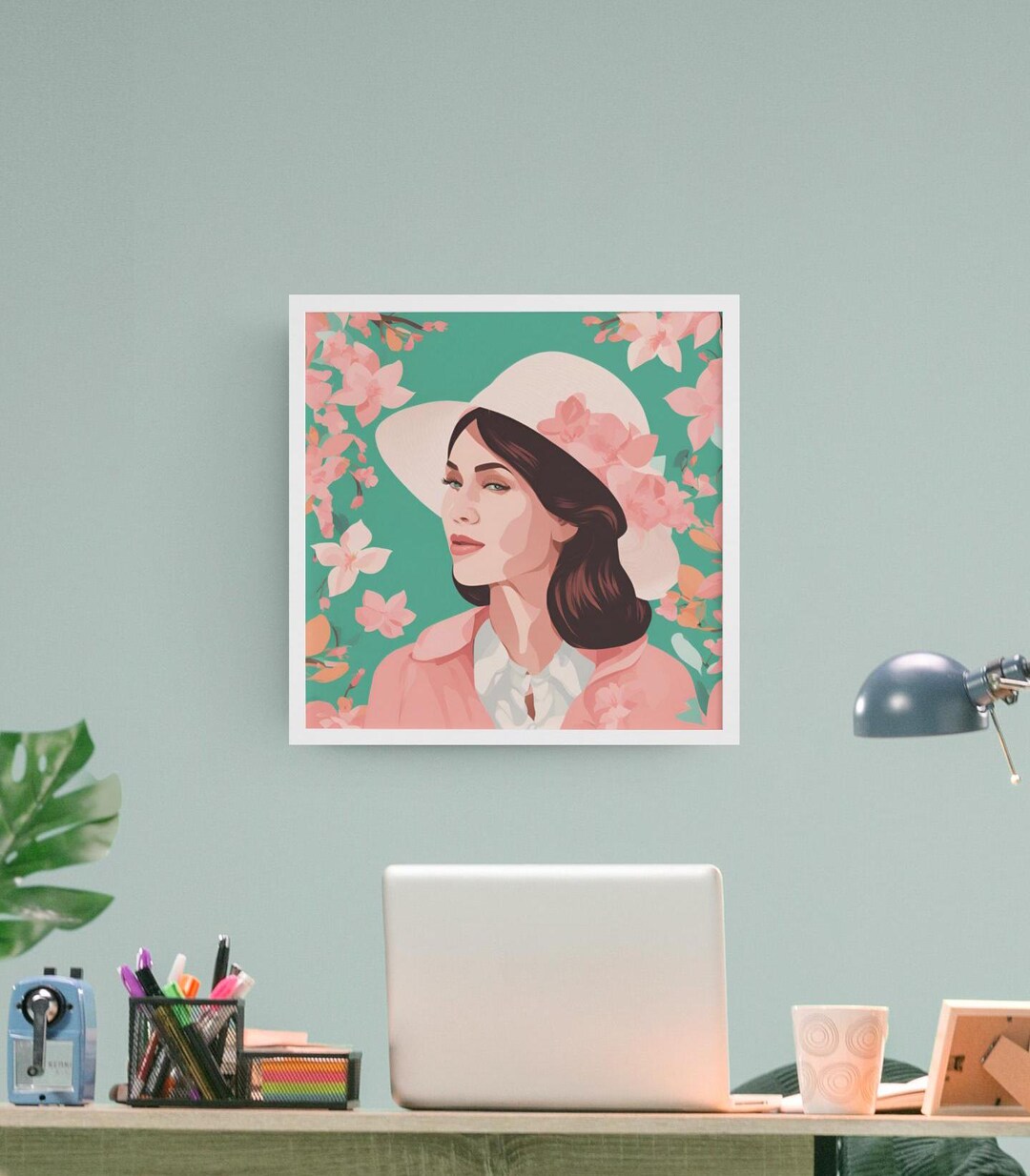 Springtime Lady Springtime Lady Portrait Poster | Vintage Flower Illustration | Elegant ...