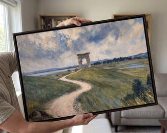 The Path to Elysia Printable Wall Art, Dreamy Countryside Digital Download, Soft Pastoral Landscape Print
