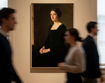 Victorian Portrait Canvas Print, Lysandra Vale 1842 Oil Painting Wall Art, Framed Matte Canvas
