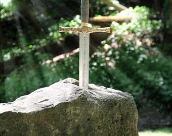 Sword Photograph, Fine Art Photograph, Boys wall decor, adventure, King Arthur, Medieval, sword, photo, fairy tale, print, Stone, print