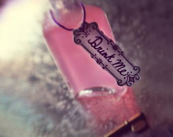 Alice in Wonderland Photograph, Drink Me, Photography, Photo, Print, Nursery, Bottle, Pink, Surreal, Still Life, Kitchen, Kids, Gift for her