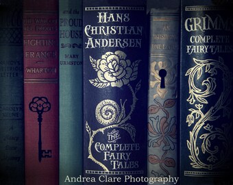 Still life, Books, Fine art Photography, Photo, Dark, Read, Photo, Key, Key Hole, Fairy Tales, Blue, France, Red, Grimms, Art, Print, Novels
