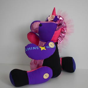 Memory unicorn, memory bear, bear made from Loved One’s Clothing, Custom bear, Keepsake Bear, handmade bear, bear made from baby clothes