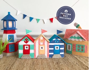 Lil' Felt Village // Summerville // Betz White // Choose Your Own Colors // Springville, Autumnville, Winterville, Wool Blend Felt Houses