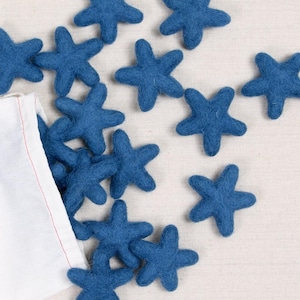 Felt Stars, Marine Bundle // Felt Shapes // DIY Garland, Star Hair Accessory, Kids Crafts, Wool Star Beads, Baby Mobile, Star Banner