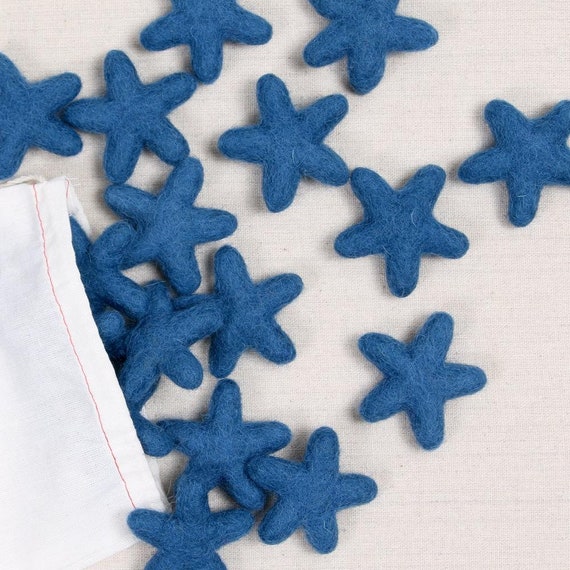 Felt Stars, Marine Bundle // Felt Shapes // DIY Garland, Star Hair  Accessory, Kids Crafts, Wool Star Beads, Baby Mobile, Star Banner 