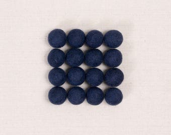 Felt Balls // Midnight Blue // Felt Pom, Pom Pom Garland, Felt Flower Supplies, Mobile Crafts, Felt Beads, Blue Pom, Kids Craft, Nursery