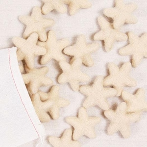 Felt Stars, Almond Bundle // Felt Shapes // DIY Garland, Star Hair Accessory, Kids Crafts, Wool Star Beads, Fourth of July Decor
