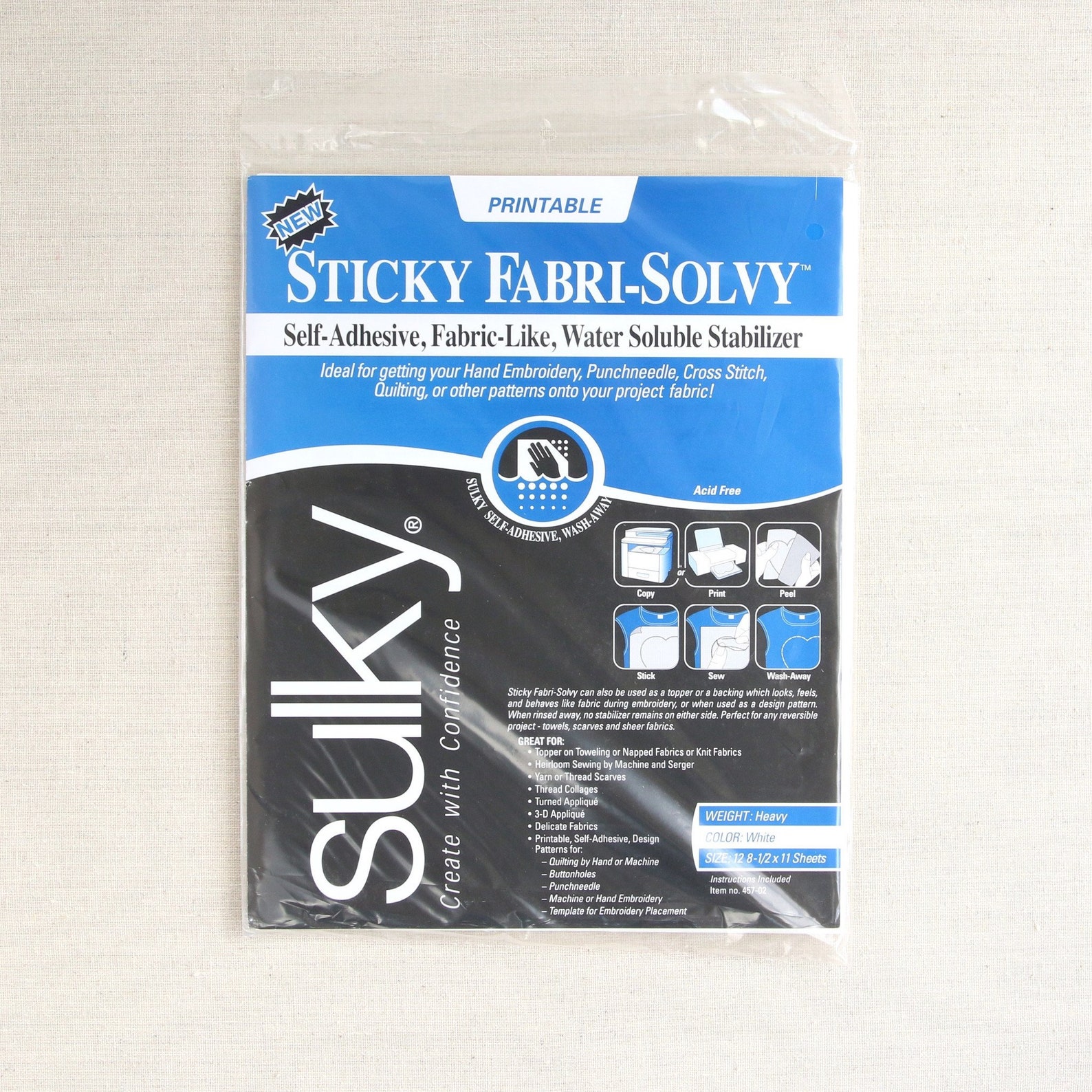 Fabri Solvy Stick N Stitch Sulky Embroidery Crafts Etsy
