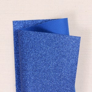 Fieltro con purpurina // Azul real // Bellwether, hojas de fieltro con purpurina de 9 x 12 pulgadas, flores de fieltro, plata y oro, manualidades para el cabello, detalles de fieltro, móvil para bebé