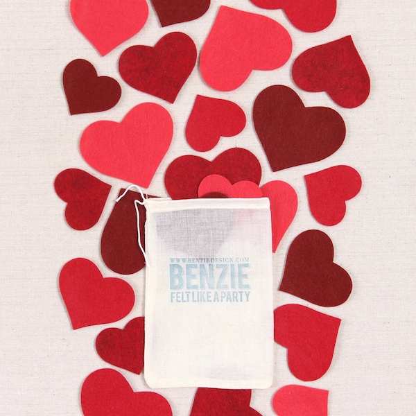 Felt-fetti Hearts, die cut shapes // Felt-Fetti by Benzie // Wool Blend Felt, Hair Crafts, Garland Kit, Party, DIY Crafting