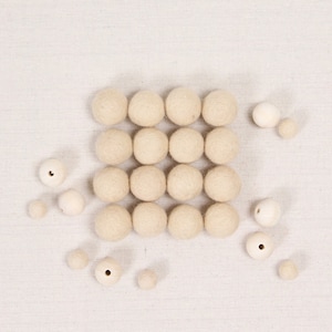 Felt Balls // Almond // Felt Pom, Wool Beads,  Felt Flower Supplies, Pom Garland,  DIY Necklace,  Kid Crafts, Felt Supplies, Neutral Colored