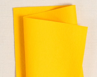 Mikado Yellow 100% Wool Felt // Pure Merino Wool Felt Sheets // Bellwether // Yellow Wool Felt Fabric, Felt Crafting, Felt Flower Projects