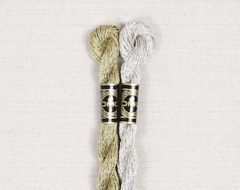 Metallic Pearl Cotton in Gold and Silver // DMC Floss, Felt Stitching, Felt Ornaments, DIY Stitching Projects, Felt Crafts, Benzie Felt