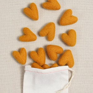 Sweethearts, Butterscotch // Felt Shapes // Wool Felt Pom Poms, Felt Hearts, DIY Garland, Nursery Decor, Mobile, Photo Props, Valentine&#39;s