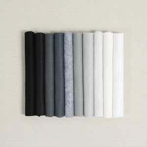 Medley Palette// Tones + Tints: Graphite Medley // Merino Wool Felt, Felt Flowers, Felt Bunting, Wool Blend Felt Sheets, Felt Crafting