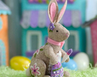 Springtime Bunny // Betz White // Choose Your Own Colors // Wool Felt // 5 9x12" Sheets // Christmas Ornament of the Month Club, Felt Stitch