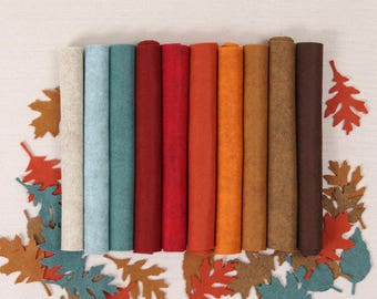 Wool Felt // Harvest Moon // Wool Felt Sheets, Fall Color Palette, Merino Wool Sheets, Fall Wreaths, Autumn Felt Colors, Fall DIY Projects