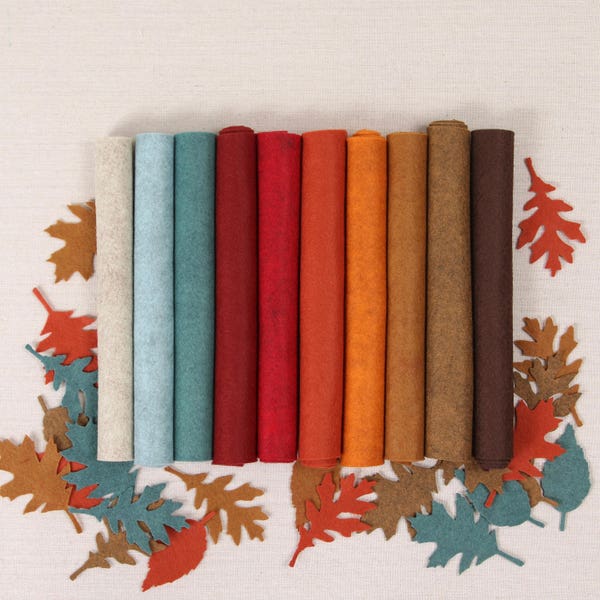 Wool Felt // Harvest Moon // Wool Felt Sheets, Fall Color Palette, Merino Wool Sheets, Fall Wreaths, Autumn Felt Colors, Fall DIY Projects