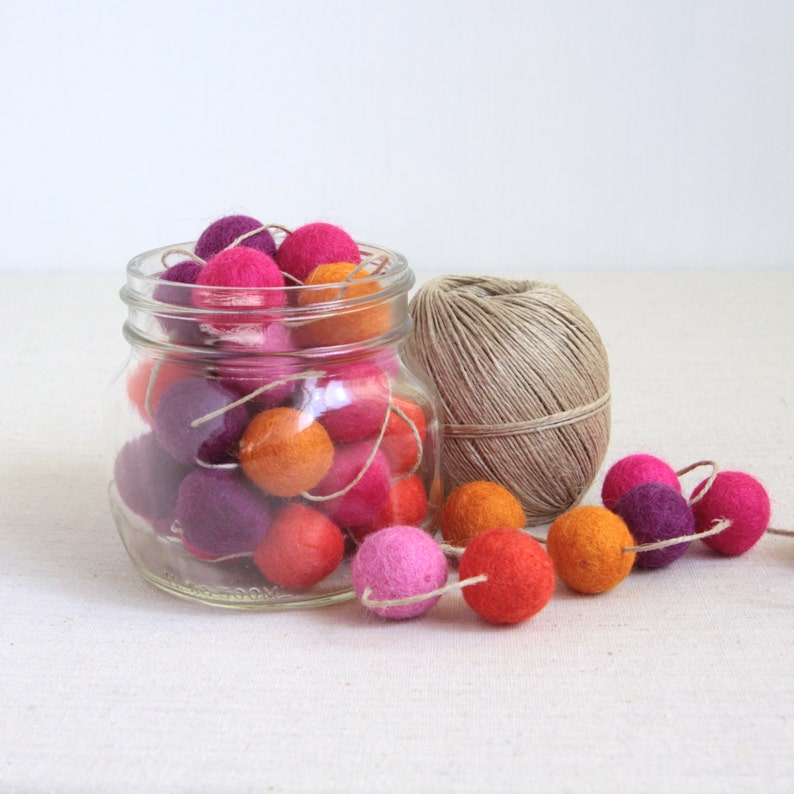 Felt Pom-Poms, Small // Pack of 50 // Wool Felt Balls by Benzie // Felt Garland, Felt Balls, DIY Felt Garland Kit, Felted Balls, Felt Bead image 5