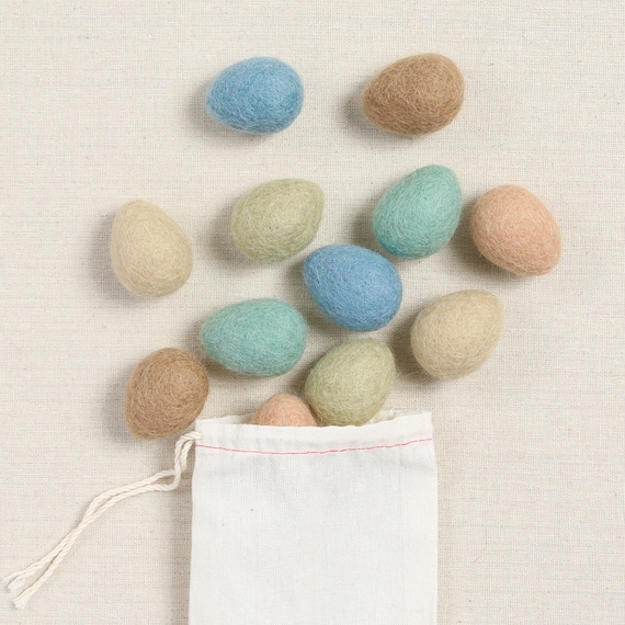 Needle Felt Shapes: Eggs - 6pk Needle Felt Shapes: Eggs - 6pk