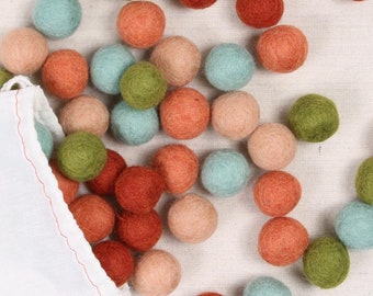 Desert Bloom Pom Palette // Felt Pom-Poms // Multi Colored Felt Balls, DIY Garland Kit, Rainbow Crafts, Wool Beads, Decor