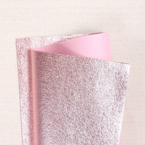 Metallic Felt // Blush Pink // Bellwether, 9x12" Metallic Felt Sheets, Felt Flowers, Felt Hair Crafts, Felt Banners and Garlands, Sparkle