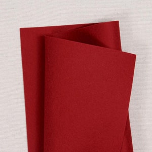 Garnet 100% Wool Felt // Pure Merino Wool Felt Sheets // Bellwether // Red Wool Felt Fabric, Felt Crafting, Felt Projects, Felt Flowers