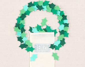 Felt-fetti Holly {Small}, die cut shapes // Felt-Fetti by Benzie // Wool Blend Felt, Hair Crafts, Garland Kit, Party, DIY Crafting