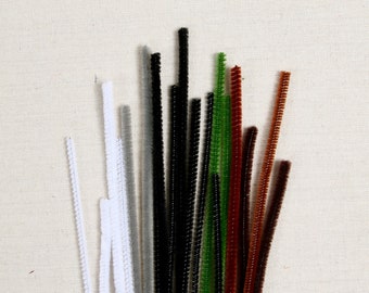 Pipe Cleaners // Felt and Craft Supplies //  Cotton, Chenille, Tinsel, Metallic, iridescent // Floral Stems, Felt Flower Making, Armature