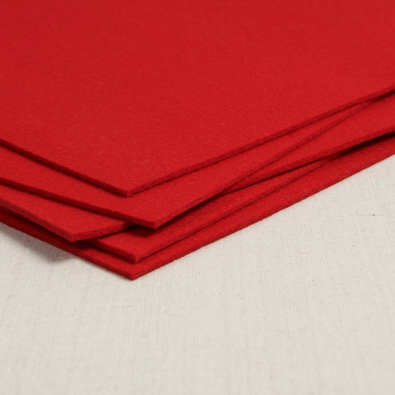 Thick Felt // Cherry Red // 3mm Merino Wool Felt Sheets, Bag Making,  Interior Design, Thick Fabric, Dense Felt, Felt Stitching 