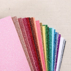Glitzer Filz // Komplette Kollektion // Bellwether, glitzernde Filzblätter, 32 Farben, Merino Wollfilz, Glitzerakzente, Haarschmuck