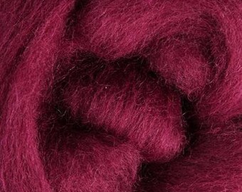 Wool Roving // Burgundy Corriedale Roving // Wool Roving Sliver, Wet Felting, Needle Felting, Felted Animals, Yarn Making, FIber Weaving