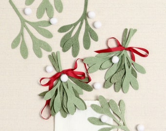 Mistletoe Felt-fetti,  die cut shapes // Felt-Fetti by Benzie // Wool Blend Felt, Garland Kit, Party, DIY Crafting