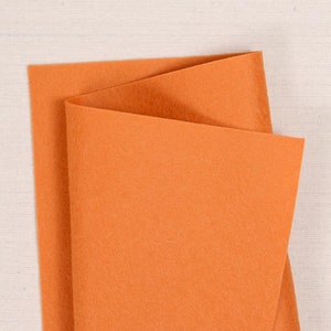 Chantenay 100% Wool Felt // Pure Merino Wool Felt Sheets // Bellwether // Orange Wool Projects, DIY Felt Flower, Wool Christmas Stocking