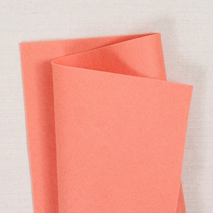 Salmon 100% Wool Felt // Pure Merino Wool Felt Sheets // Bellwether //  Salmon Orange Wool Felt, Quilting Felt Appliqué, Embroidery Stitches