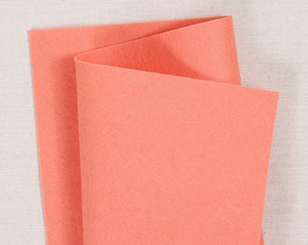 Salmon 100% Wool Felt // Pure Merino Wool Felt Sheets // Bellwether //  Salmon Orange Wool Felt, Quilting Felt Appliqué, Embroidery Stitches